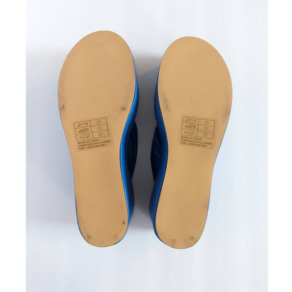 Urban Outfitters UO Blue Emelia Thong Platform Wedge Sandal Women's Size 9 - Picture 6 of 8